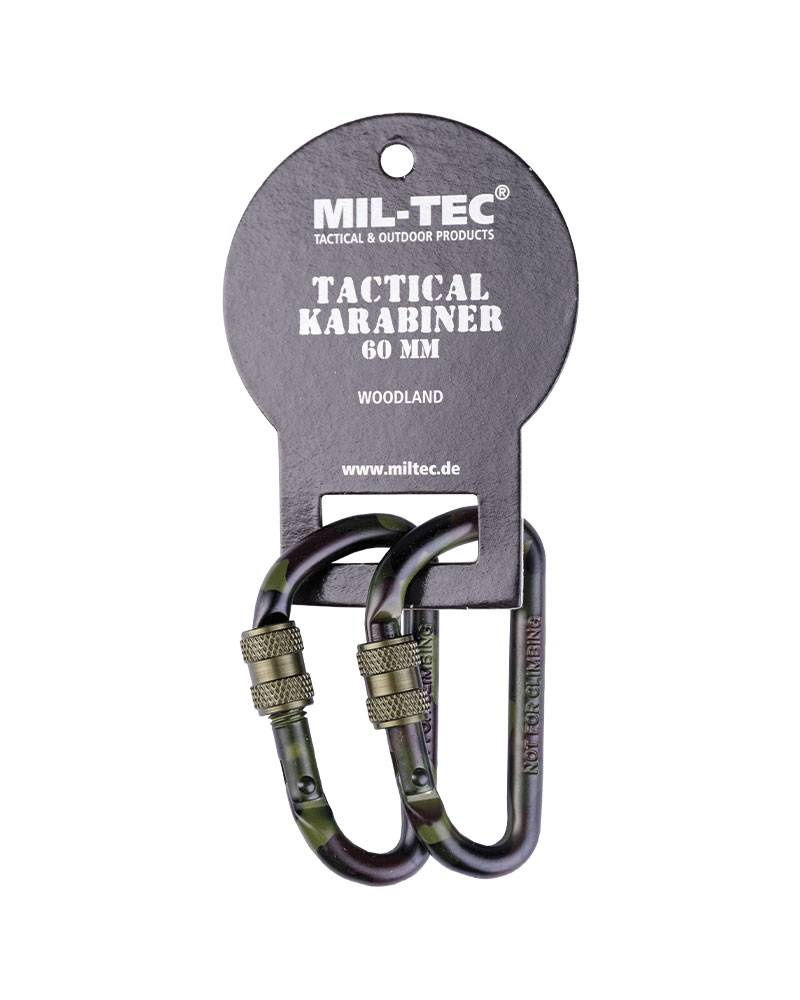 Woodland 60 mm Tactical Carabiner (Pair) 60 mm Military Tactical