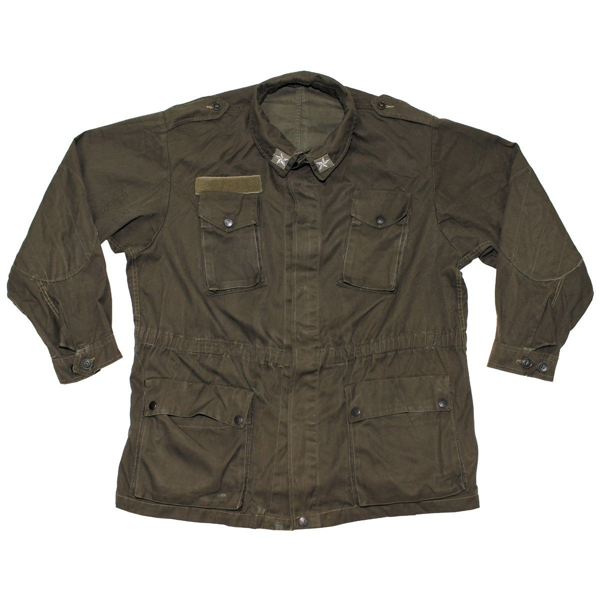 ITALIAN FIELD JACKET WITH EPAULETTES OD GREEN USED Military
