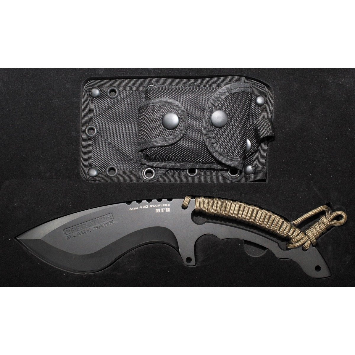 Knife, "OPERATIONBLACK HAWK", with black nylon sheath