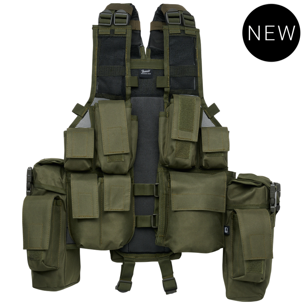 TACTICAL VEST OLIVE BRANDIT Olive Green Military Tactical