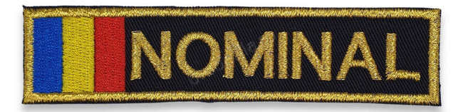 Ecuson nominal ANP pe suport ultramarin, cu tricolor și aplicare prin coasere - 10x2,5 cm