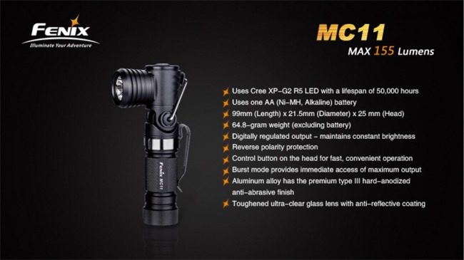 Flashlight Fenix MC11 Angle Light, water resistant