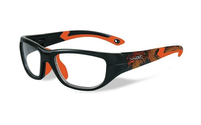 Glasses - Wileyx - VICTORY Clear Matte Black Dragon/Sonic Orange Frame