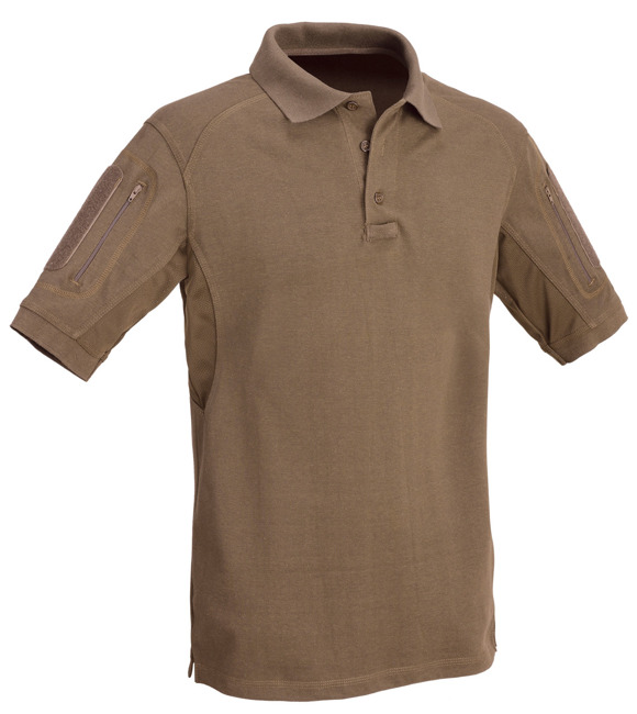 TACTICAL POLO T-SHIRT WITH POCKETS - DEFCON 5® - COYOTE BROWN