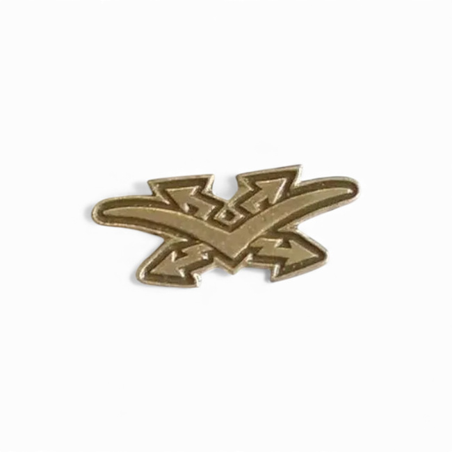 Pair of Army Rank Insignia - Anti-Aircraft Gunner / Anti-Aircraft Artillery - Hungarian Army Military Surplus - Silver - Like New