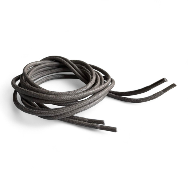 Kerek Cipőfűző Pár - 110 cm - Román Hadsereg Katonai Felesleg - Viasszal Kezelt - Szürke - Jó Állapotban