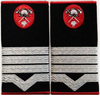 Grade maistru militar clasa II Pompieri ISU, IGSU, țesute pe suport textil din tercot lipit, cu semn de armă metalic