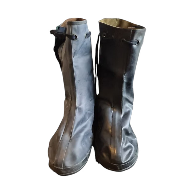 WATERPROOF RUBBER OVERBOOTS - CHEMICAL PROTECTION - BELGIAN ARMY MILITARY SURPLUS - LIKE NEW