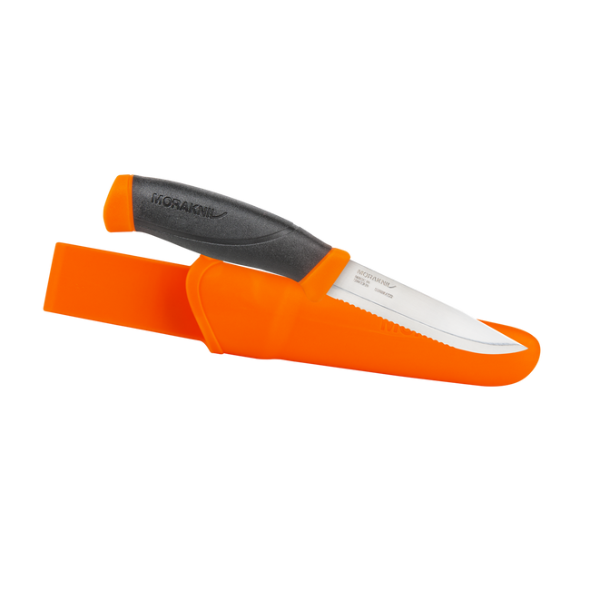 KNIFE WITH SERRATED BLADE - COMPANION F - STAINLESS STEEL - MORAKNIV® - ORANGE