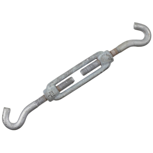 GALVANIZED TURNBUCKLE WITH HOOK - M14 - DANISH ARMY MILITARY SURPLUS - LIKE NEW