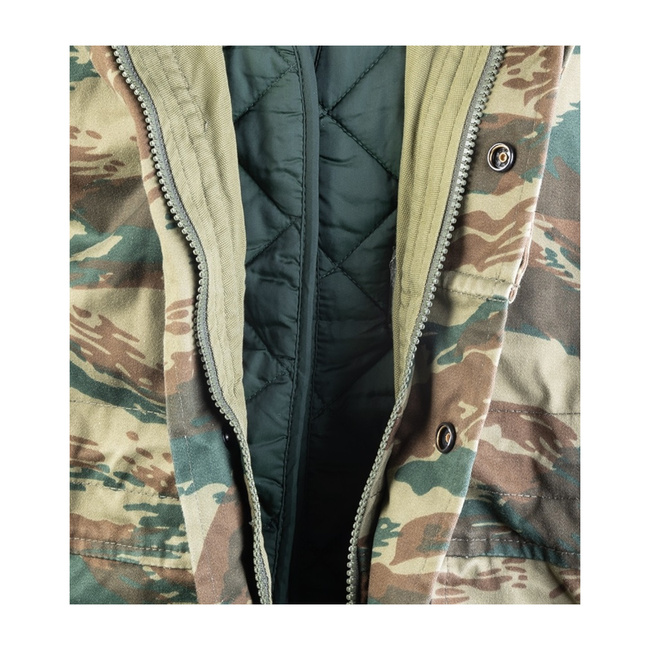 TEREP KABÁT BÉLÉSSEL - US TYPE M65 - GÖRÖG HADSEREG KATONAI FELESLEG - GÖRÖG TEREPSZÍNŰ - HASZNÁLT