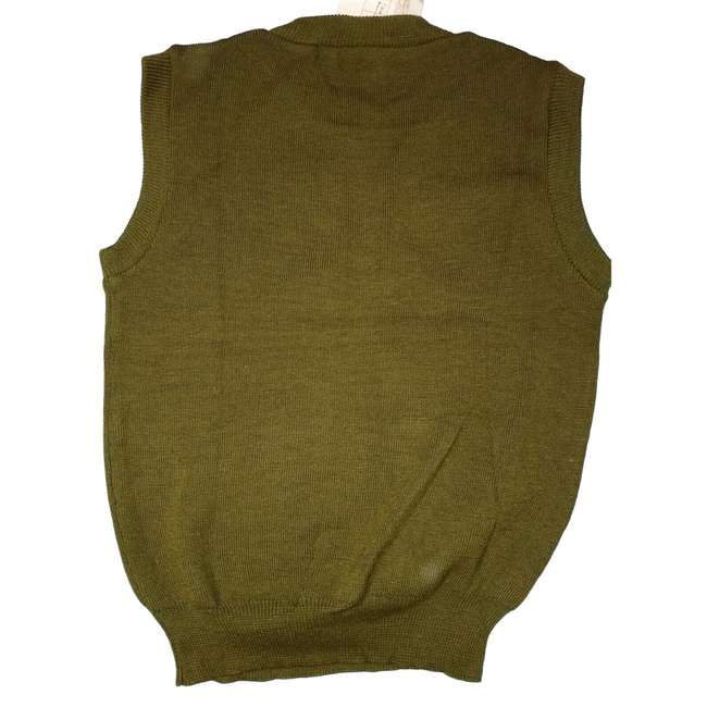SWEATER KNITTED VEST M85 - ROMANIAN ARMY - OD - MILITARY SURPLUS - LIKE NEW