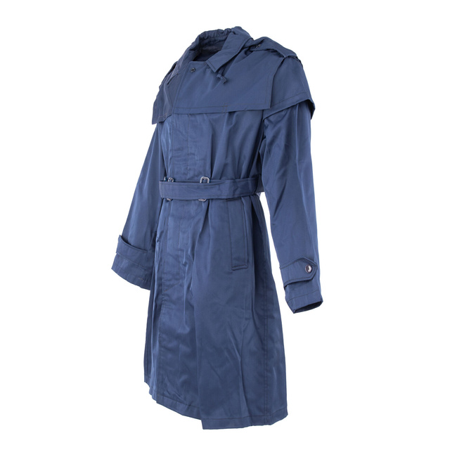 VÍZÁLLÓ TRENCH KABÁT - ROMÁN HADSEREG KATONAI FELESLEG - MINT ÚJ - SÖTÉTKÉK