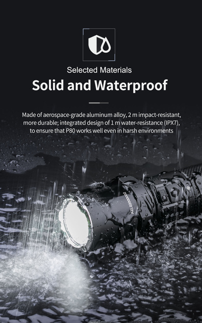 Nextorch P80 Powerful Tactical Flashlight - Black