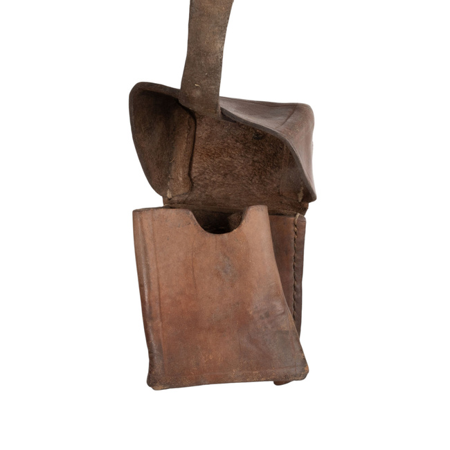 EGYZSEBŰ, BŐR TÖLTÉNYTÁSKA PORT ZB, WWII - KATONAI FELESLEG ROMÁN HADSEREG - BARNA - HASZNÁLT - HASZNÁLT