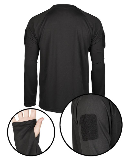QUICK-DRYING LONG-SLEEVED TACTICAL SHIRT - Mil-Tec - BLACK