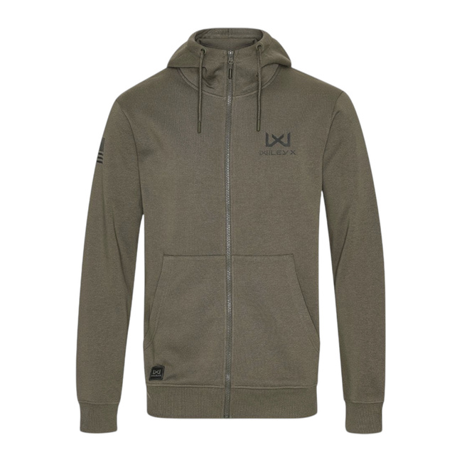 WX URBAN ZIP-UP KAPUCNIS PULÓVER - SAGE ZÖLD - OD ZÖLD WX/WILEY X