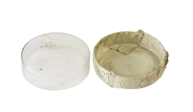 KÉT ÜVEG PETRI-CSÉSZÉBŐL ÁLLÓ KÉSZLET, ÁTMÉRŐ 11-12 CM - KATONAI FELESLEG A RÓMAI HADSEREGBŐL - MINT ÚJ