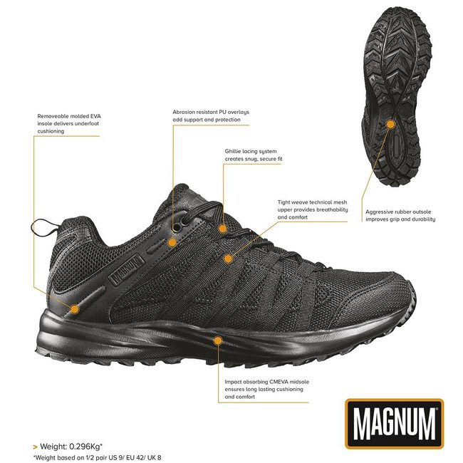 Alacsony cipő - MAGNUM - "Storm Trail Lite" - FEKETE