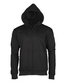 TACTICAL HOODIE WITH ZIPPER - Mil-Tec® - BLACK