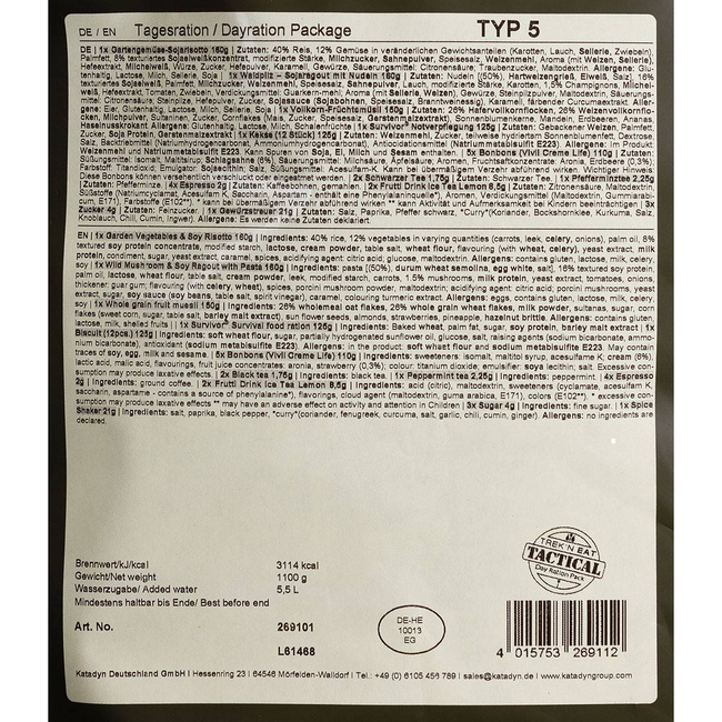 Napi adag csomag,"Typ V" Trek 'n Eat