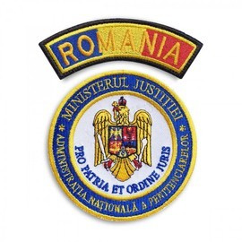 Emblemă manecă personal penitenciar ANP cu tricolor și tip de aplicare Velcro (cu scai)