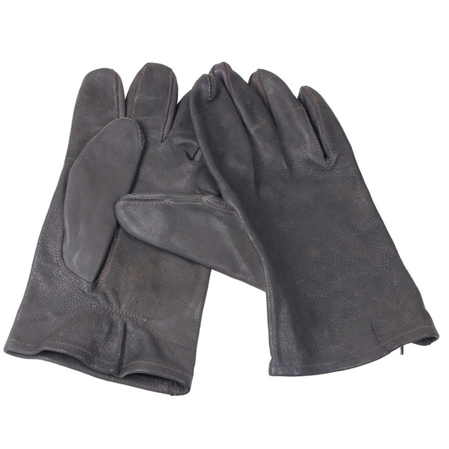 Leather gloves without lining, grey - Military Surplus from the Geman Army - Quality I - Used