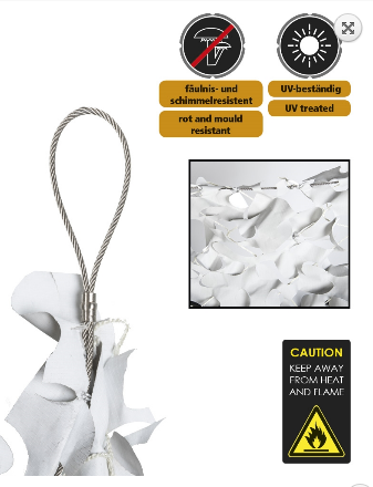 LEVÉLHÁLÓ A NAPVÉDELEMHEZ - RIP-STOP SZÖVET - Mil-Tec® - FEHÉR - 3 x 4 M