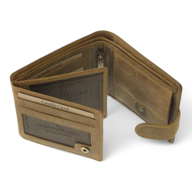 Bőrpénztárca vadászoknak mintával - Medve - Barna - GreenDeed