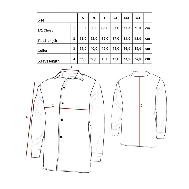 Shirt, red/black