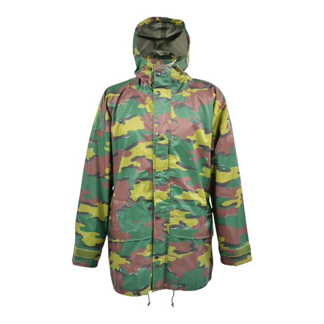 RAIN JACKET - MILITARY SURPLUS FROM THE BELGIAN ARMY - YIGSAW CAMOUFLAGE - USED