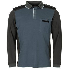 BRIT POLO PÓLÓ - KÉK / SZÜRKE - HOSSZÚ UJJÚ - HASZNÁLT