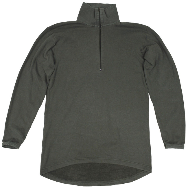 AUSTRIAN TRICOT PULLOVER WITH ZIPPER - OD GREEN - USED