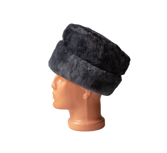 Szőrme sapka, hidegháborús korszak, román hadsereg felesleg - Szürke - Mint új