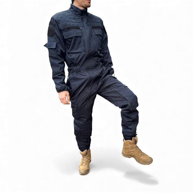 Téli Softshell Overall Csendőrök Számára - JANDARMERIA Felvarróval És Nemzeti Trikolór Jelvénnyel - Sötétkék - Lecter Tactical