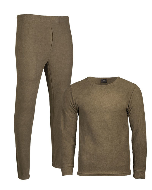 FLEECE UNDERWEAR SET WITH ROUND NECK - Mil-Tec - OD (Olive Drab)
