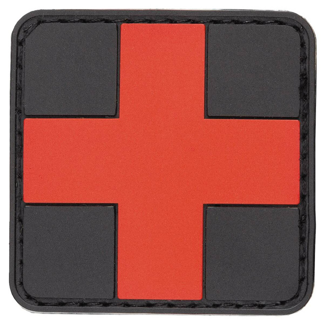 3D ''ELSŐSEGÉLY'' EMBLÉMA PATCH - FEKETE / PIROS - MFH