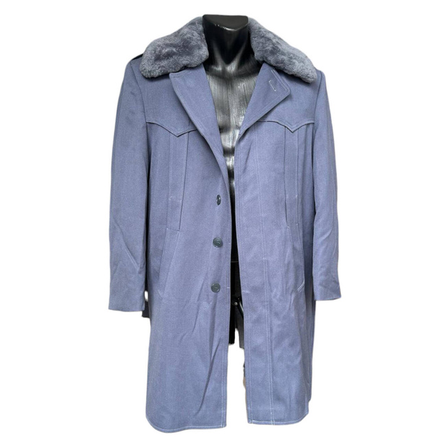 TISZTI HOSSZÚ KABÁT - KATONAI FELESLEG BOLGÁR LÉGIERŐ - REPÜLÉS KÉK - MINT ÚJ