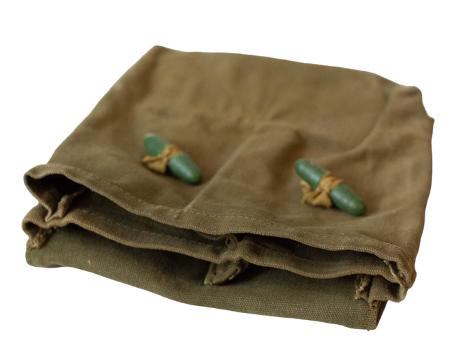 AK-47 MAGAZINE CARRIER WITH 4 COMPARTMENTS - MILITARY SURPLUS FROM ROMANIAN ARMY - VARIOUS SHADES - IN GOOD CONDITION