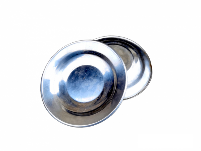 Stainless steel plate for dessert, Romanian Military surplus