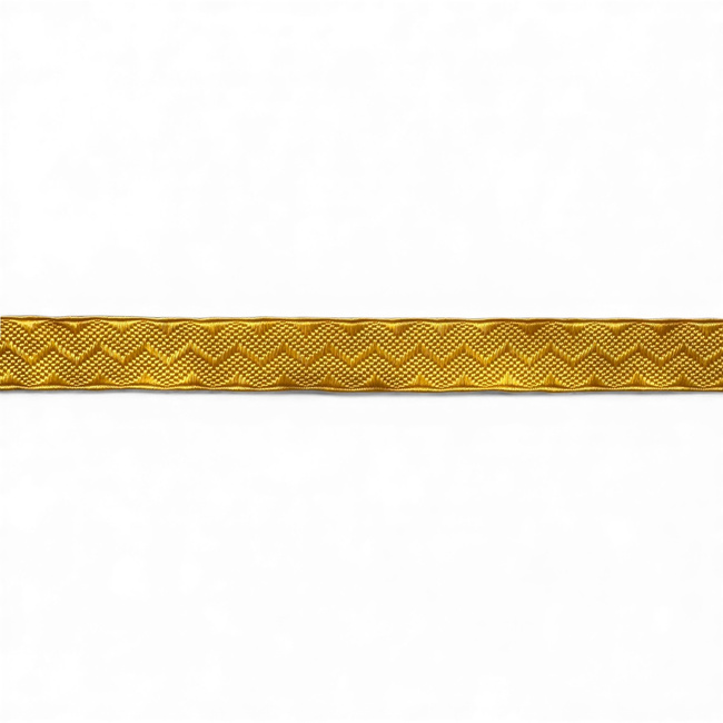 Hímzett selyem zsinór tekercs egyenruhákhoz - 1 m x 20 mm - Román Hadsereg katonai felesleg - Sárga - Újszerű