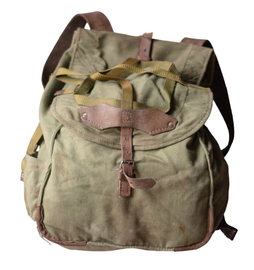 Military Rucksack- Cold War Romanian army (Canvas) - vintage rare - OD Green - Used