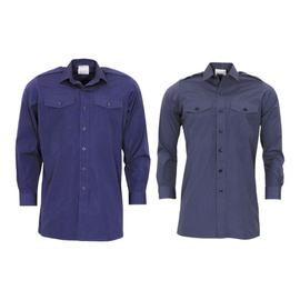 Long Sleeve Shirt - Royal Navy - British Army Military Surplus - Dark Blue - Used