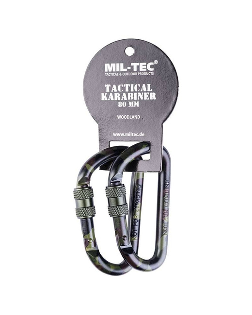 Woodland 80 mm Tactical Carabiner (Pair)