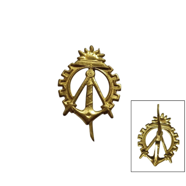 1 PIECE OF RANK INSIGNIA - GENIUS - ROMANIAN ARMY MILITARY SURPLUS - GOLDEN - IN GOOD CONDITION