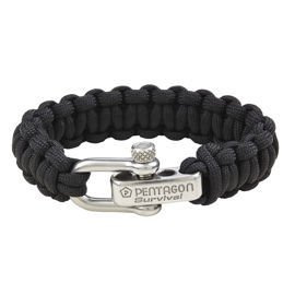 Pentagon 2.0 Survival ParaCord Karkötő - Fekete