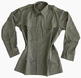 FIELD SHIRT - OD GREEN - AUSTRIAN ARMY MILITARY SURPLUS - SIZES 37-38 - LIKE NEW