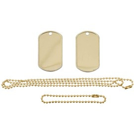 Amerikai medál/jelvények/kutyajegyek lánccal, arany színű, rozsdamentes acélból készült