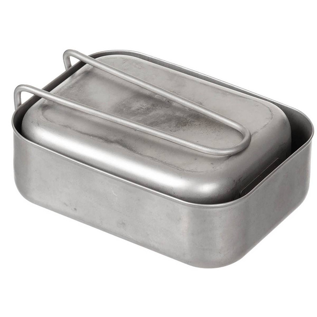 Asztal készlet - holland katonai felesleg - rozsdamentes acél, kopottas