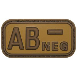 3D VELCRO PATCH - 5 x 2.5 CM - MFH® - BARNA/KHAKI - VÉRCSOPORT "AB NEG"